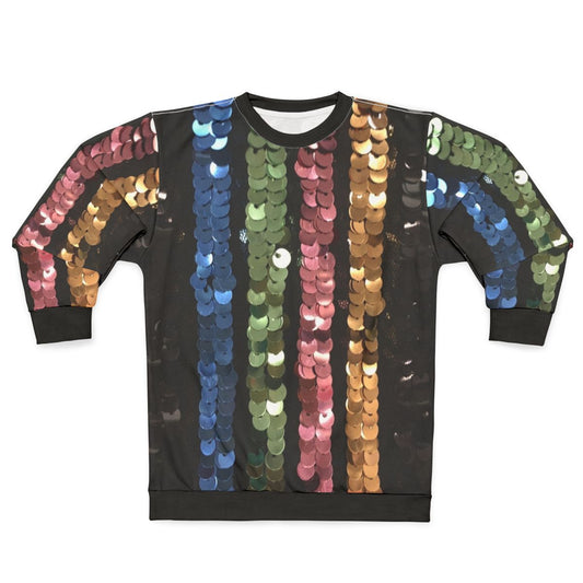 Shimmery sequin sweatshirt with vertical lines