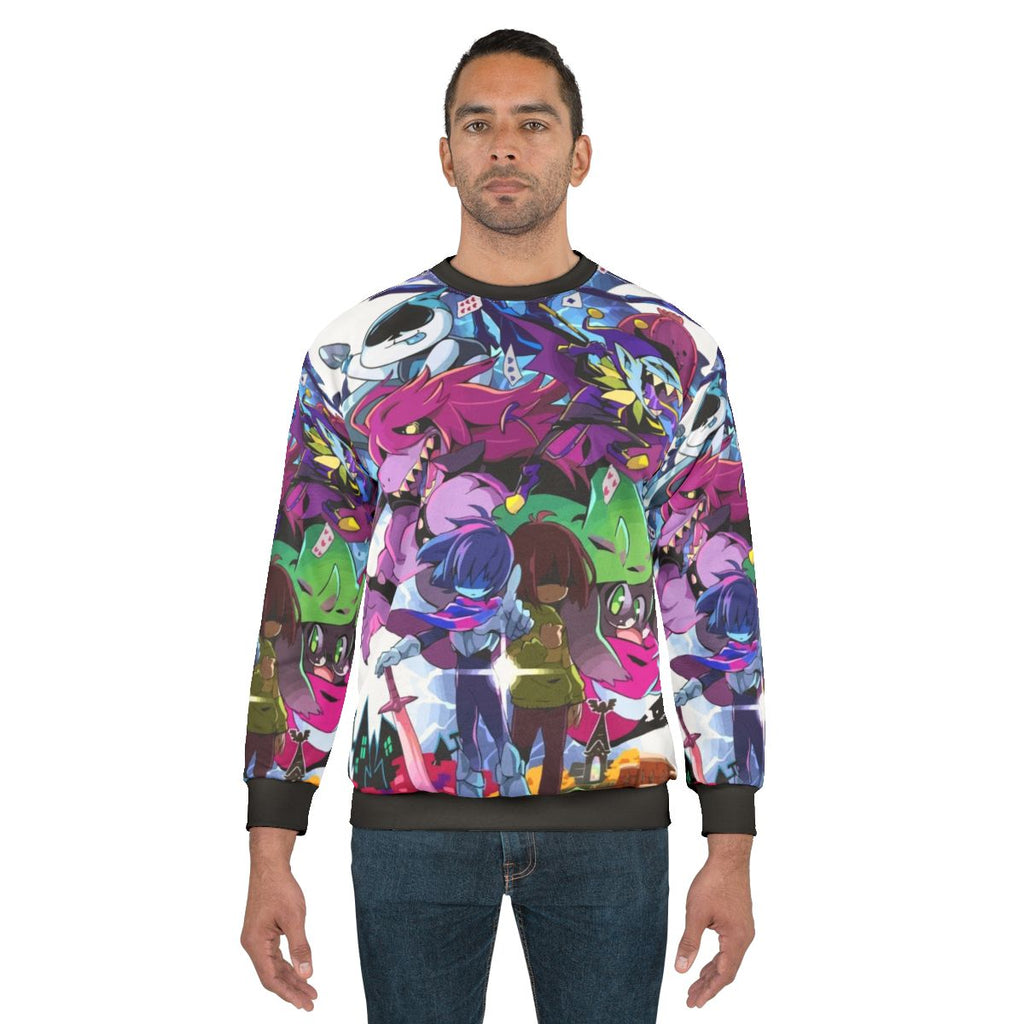 Deltarune Adventure Sweatshirt with minimalist character designs
