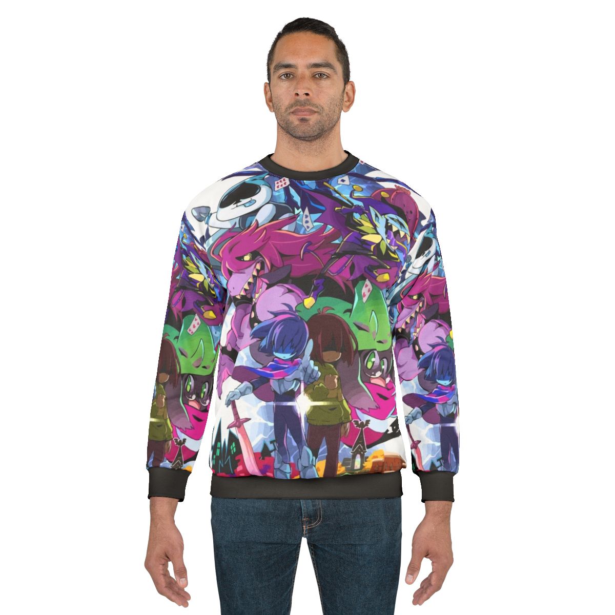 Deltarune Adventure Sweatshirt with minimalist character designs