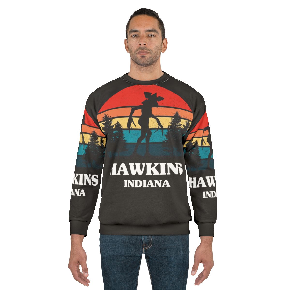 Demogorgon Hawkins Sweatshirt - Stranger Things Inspired 80s Horror Apparel