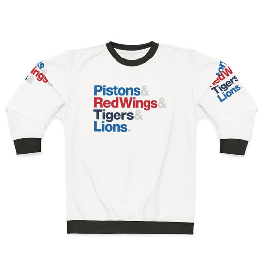 Detroit Sports Teams Sweatshirt Featuring Detroit Pistons, Detroit Red Wings, Detroit Tigers, and Detroit Lions Logos