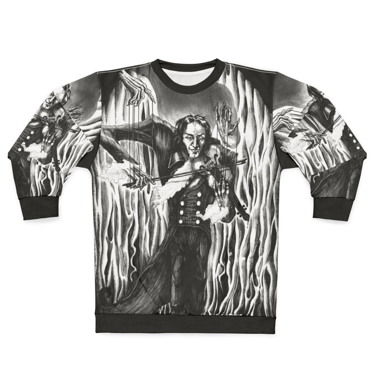 Devil's Violist Niccolo Paganini Musician Violin Dark Sweatshirt