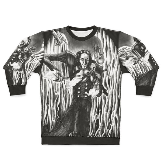 Devil's Violist Niccolo Paganini Musician Violin Dark Sweatshirt