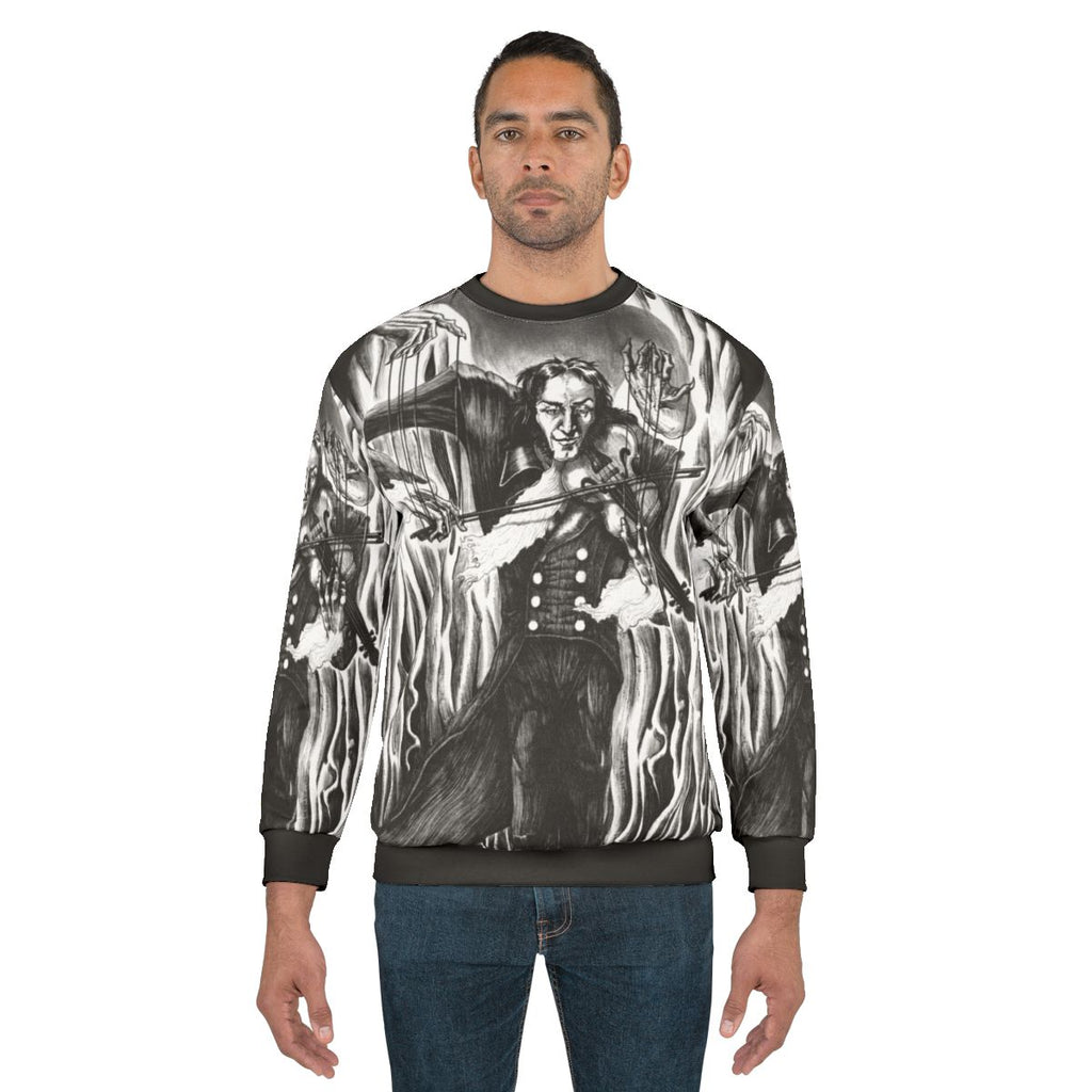 Devil's Violist Niccolo Paganini Musician Violin Dark Sweatshirt