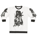 Dia de los muertos sugar skull sweatshirt featuring floral and tattoo design elements