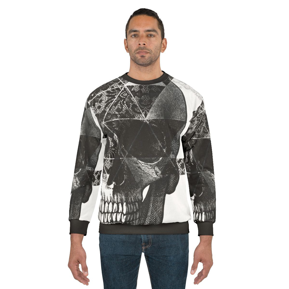 Geometric skulls dia de los muertos sweatshirt