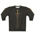 Tabletop RPG gaming sweatshirt with dice set and sword design