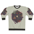 Gothic occult sweatshirt with skull, runes, and dark fantasy elements