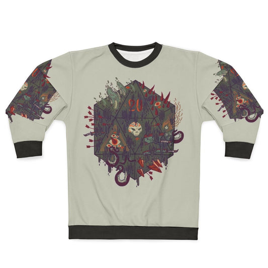 Gothic occult sweatshirt with skull, runes, and dark fantasy elements