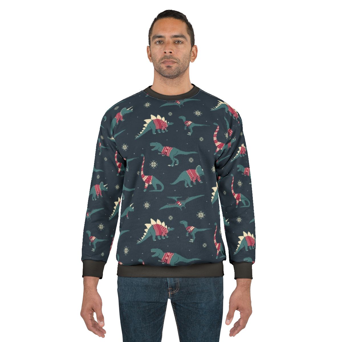 Dinos in Sweaters Festive Dinosaur Sweatshirt