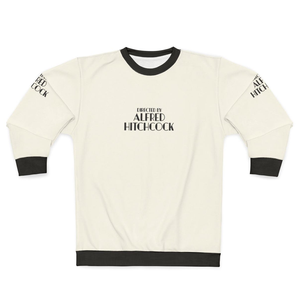 Alfred Hitchcock Sweatshirt featuring the renowned filmmaker's name and silhouette