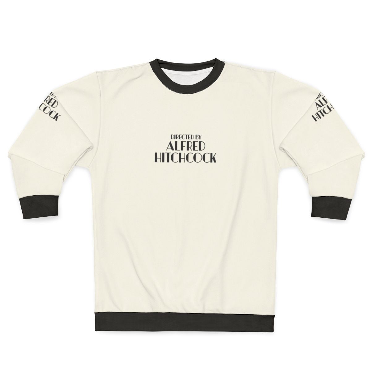 Alfred Hitchcock Sweatshirt featuring the renowned filmmaker's name and silhouette