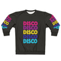 Disco-themed sweatshirt with disco ball design
