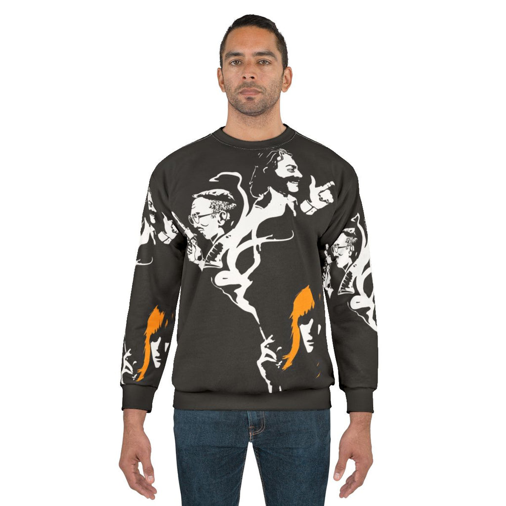 Disco Elysium Noir Sweatshirt with Psychedelic Gaming Fanart