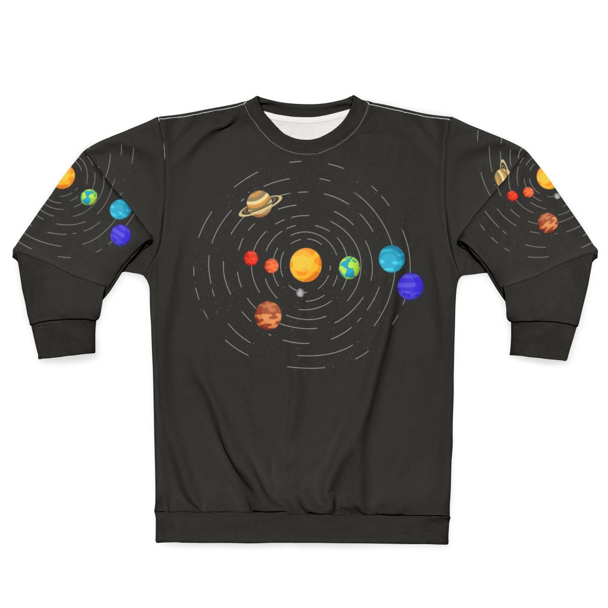Discreet pride flag sweatshirt with subtle space-inspired LGBTQ+ design