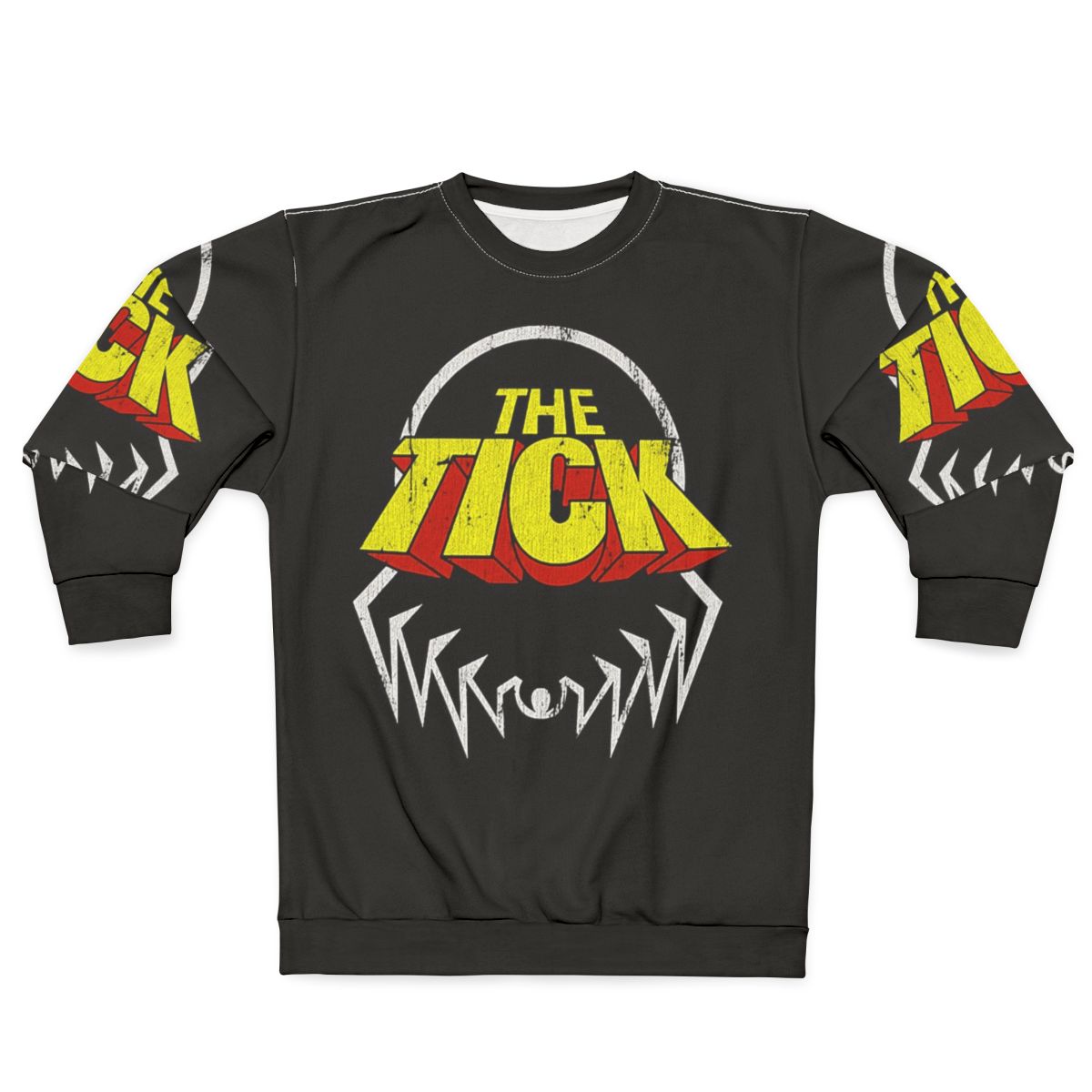 Distressed The Tick 90s Cartoon Superhero Sweatshirt