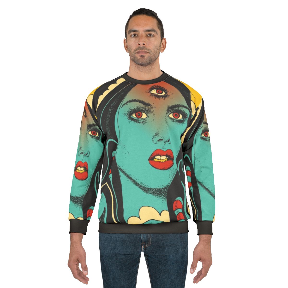 Diviniation sweatshirt with third eye, spiritual, and occult design