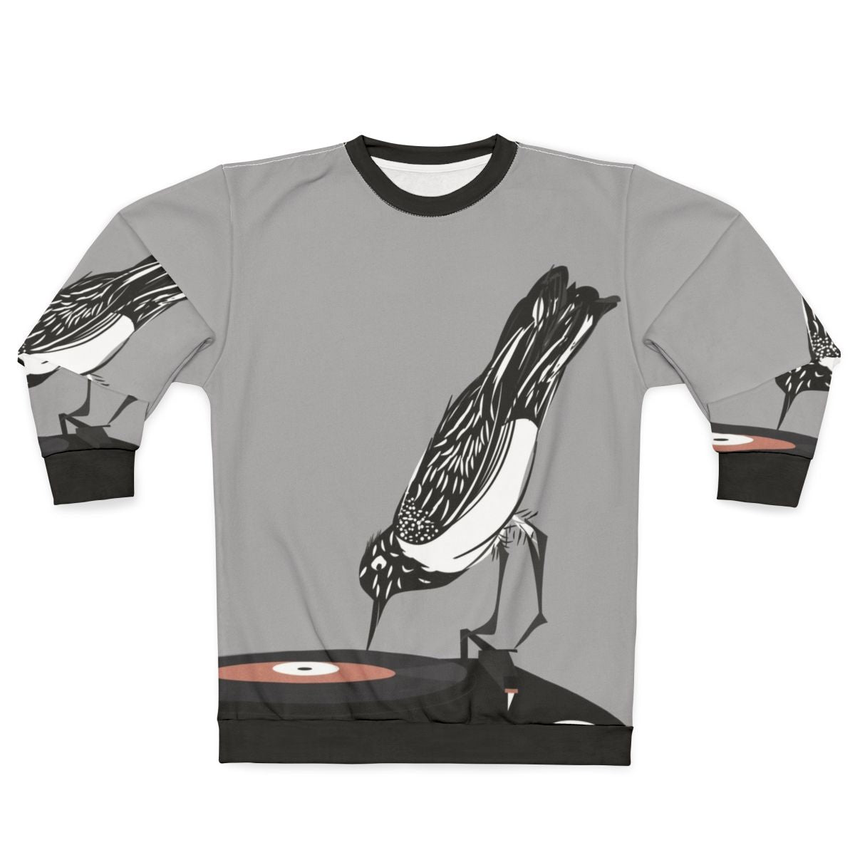 Magpie DJ Sweatshirt with Vintage Turntable Design