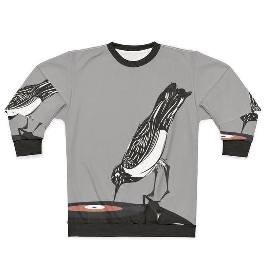 Magpie DJ Sweatshirt with Vintage Turntable Design