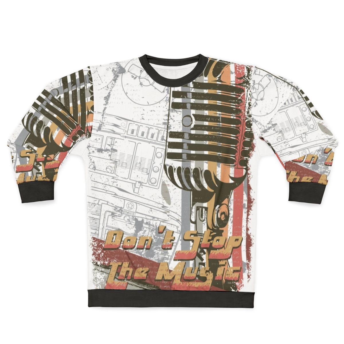 Vintage style sweatshirt with "Do Not Stop The Music" design