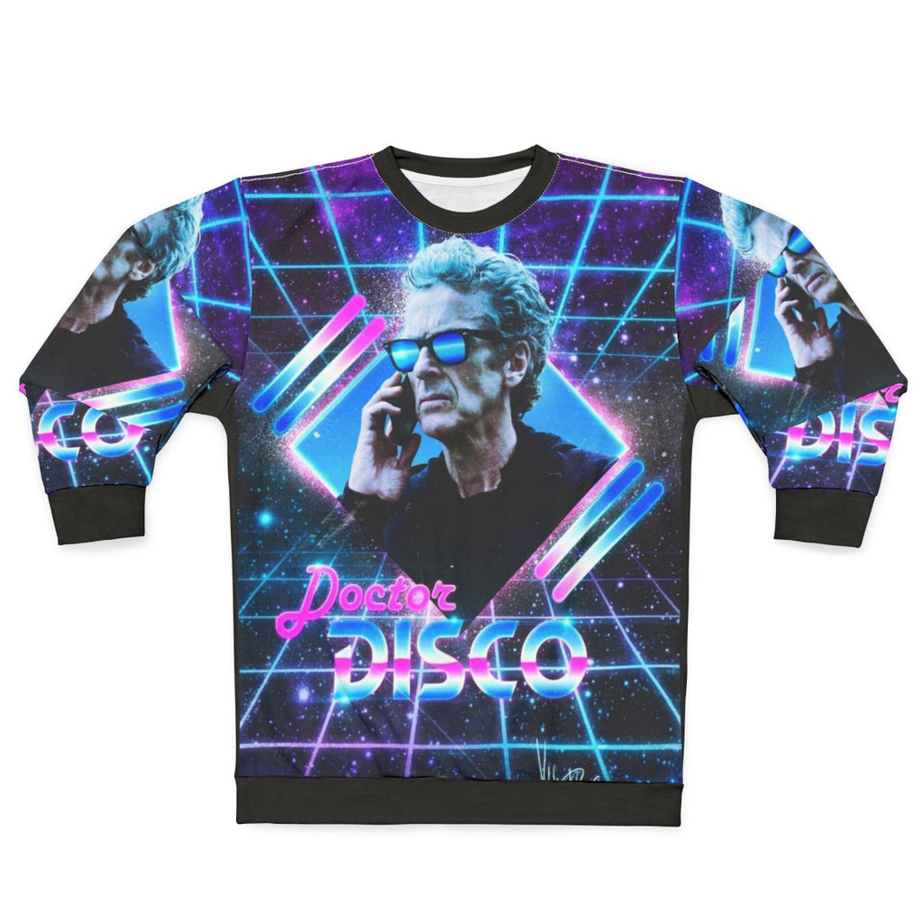 Retro Doctor Disco Sweatshirt with 80s Neon Design