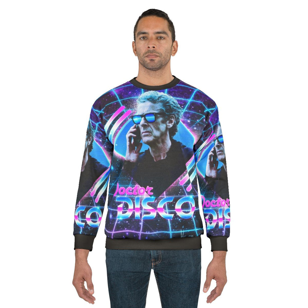 Retro Doctor Disco Sweatshirt with 80s Neon Design