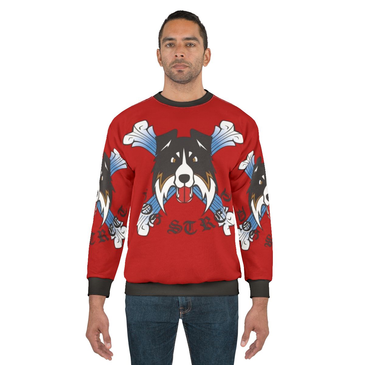 Retro Dog Street Bar The Bouncer Gaming Sweatshirt