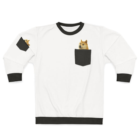 Doge inspired black sweatshirt with pocket detail