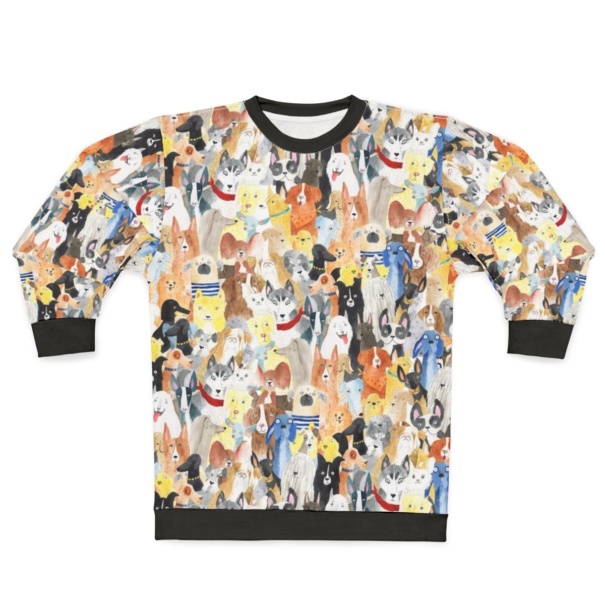 Colorful watercolor dogs sweatshirt