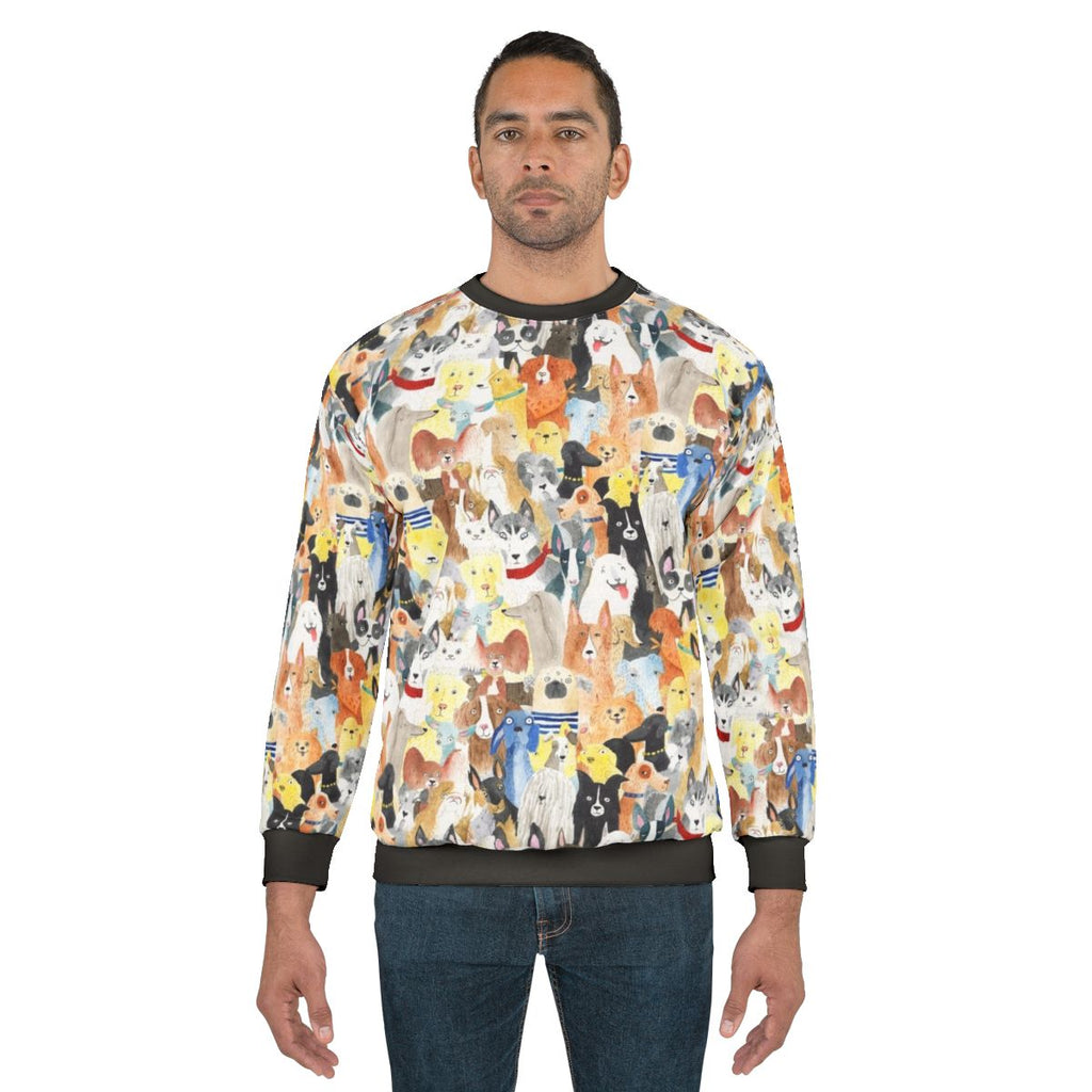 Colorful watercolor dogs sweatshirt