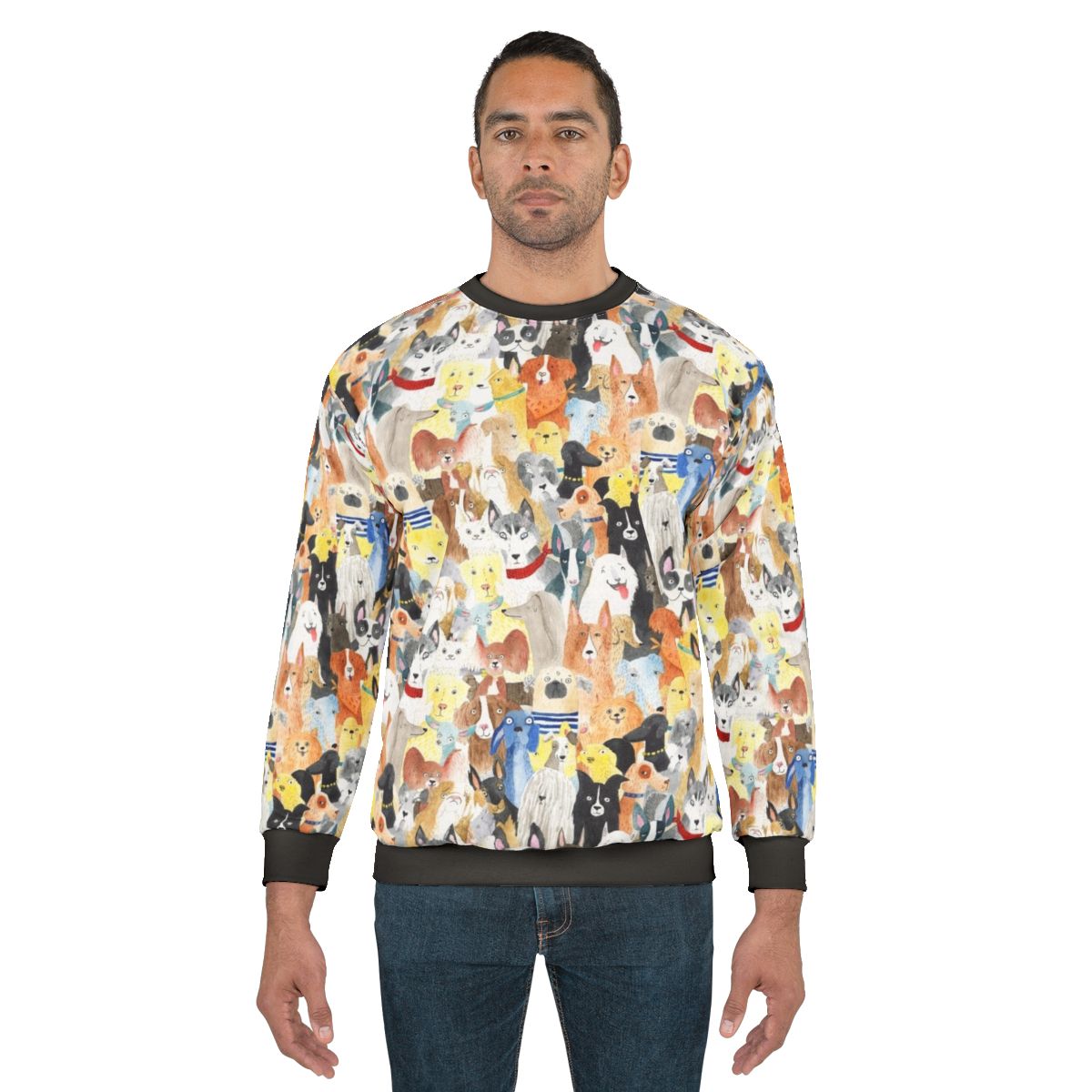 Colorful watercolor dogs sweatshirt