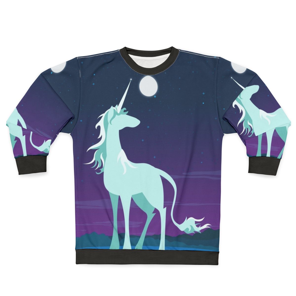 Whimsical unicorn sweatshirt with "Don't Ever Lose Your Unicorn" text