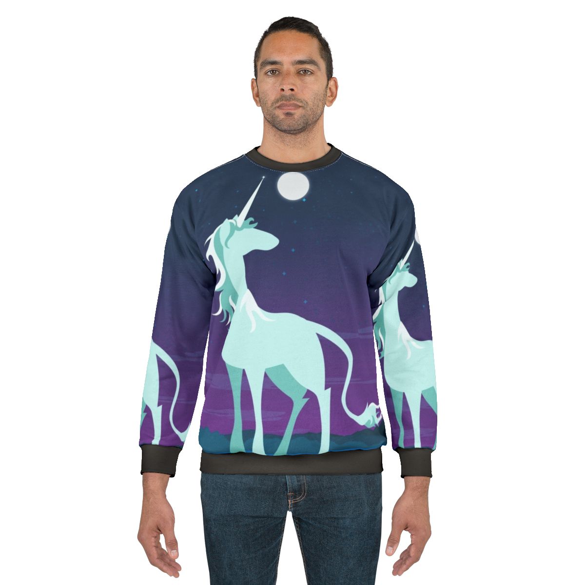 Whimsical unicorn sweatshirt with "Don't Ever Lose Your Unicorn" text