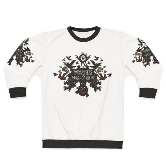 Don't Starve The Birds And The Bees horror-themed survival game sweatshirt