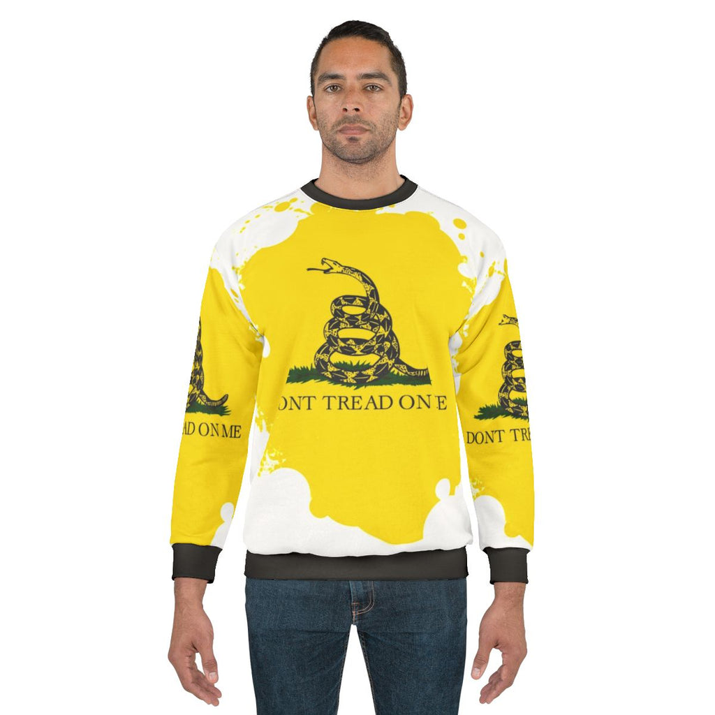 Don't Tread On Me Patriotic Snake Art Design Sweatshirt