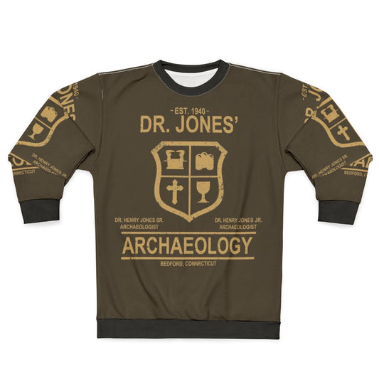 Archaeology-themed sweatshirt with Indiana Jones design