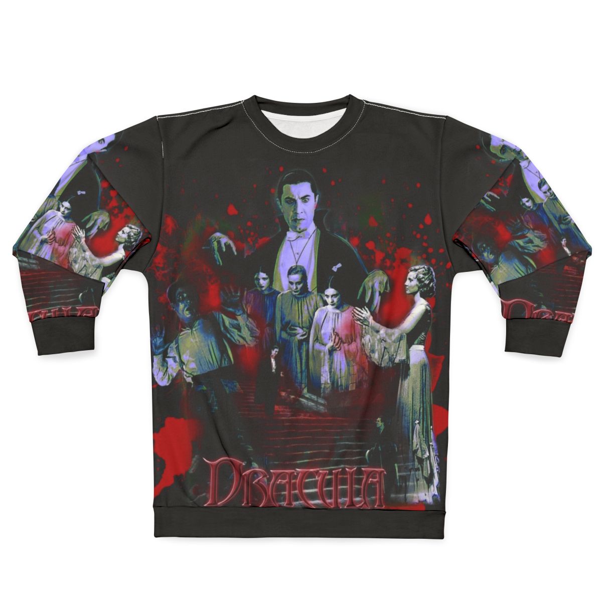 Dracula Sweatshirt with Classic Horror Movie Graphics