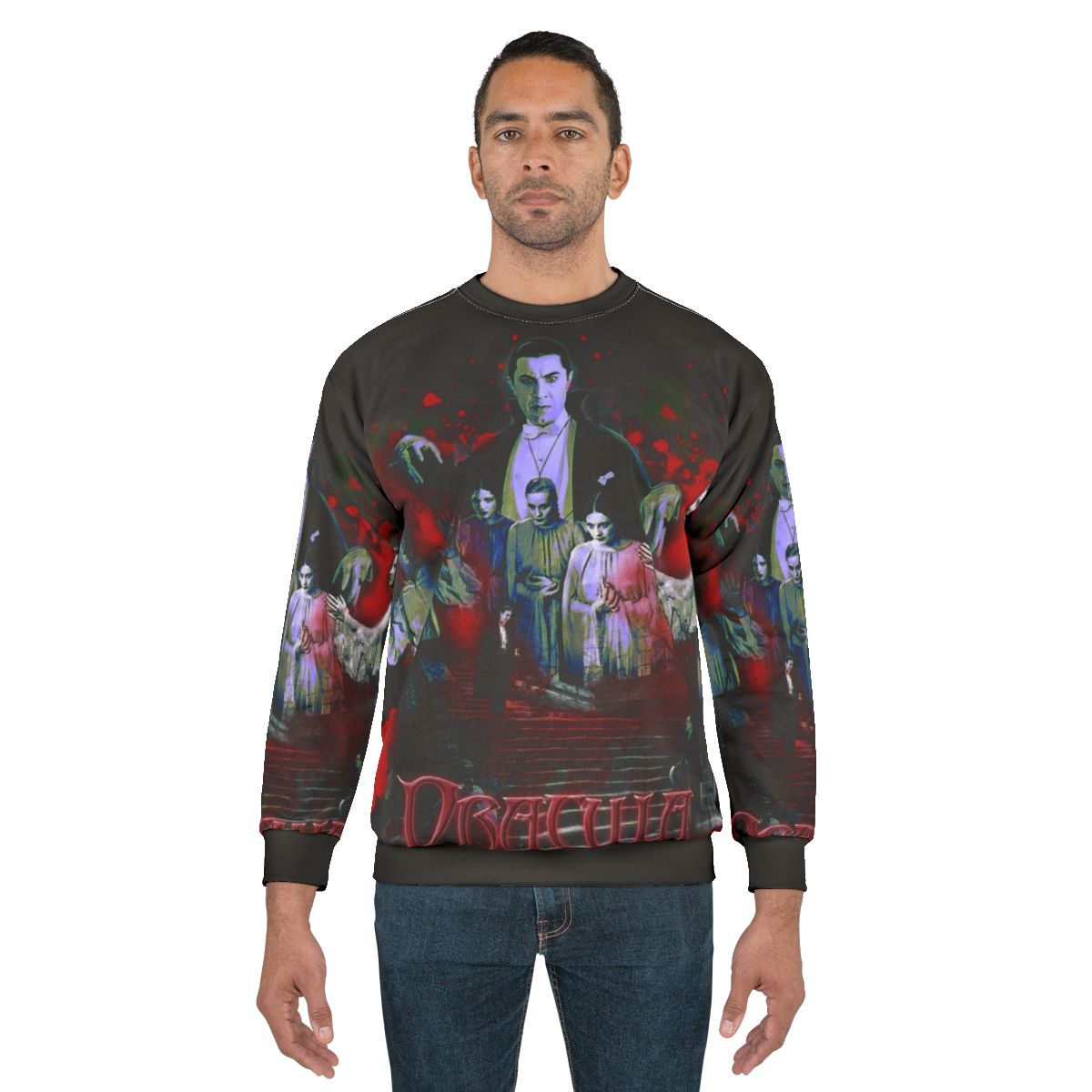 Dracula Sweatshirt with Classic Horror Movie Graphics