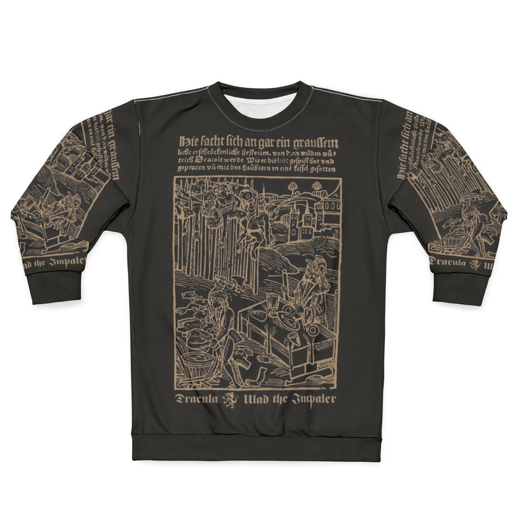 Dracula Sweatshirt with Gothic Medieval Transylvanian Vampire Design
