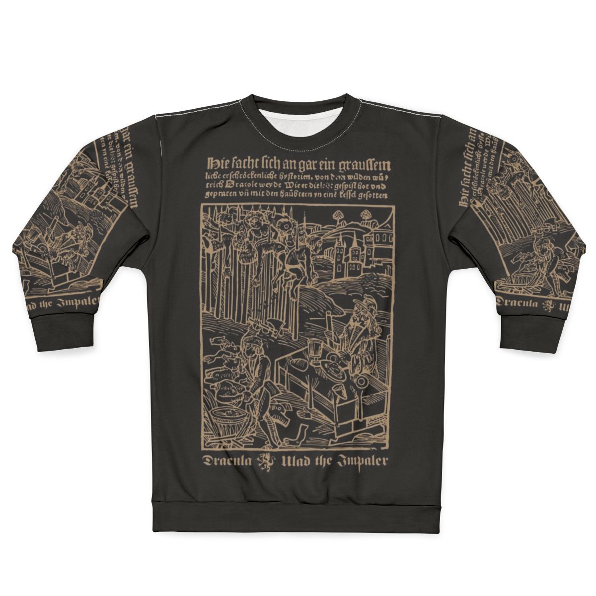 Dracula Sweatshirt with Gothic Medieval Transylvanian Vampire Design