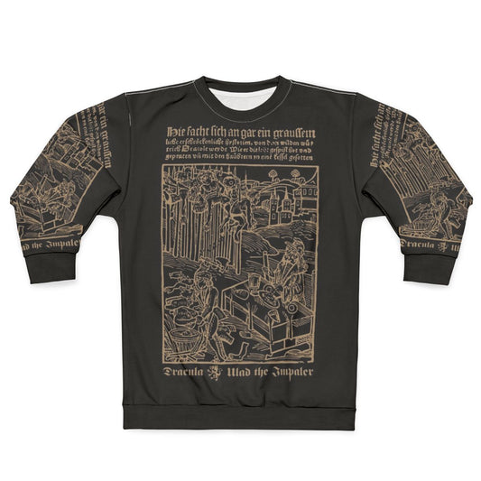 Dracula Sweatshirt with Gothic Medieval Transylvanian Vampire Design