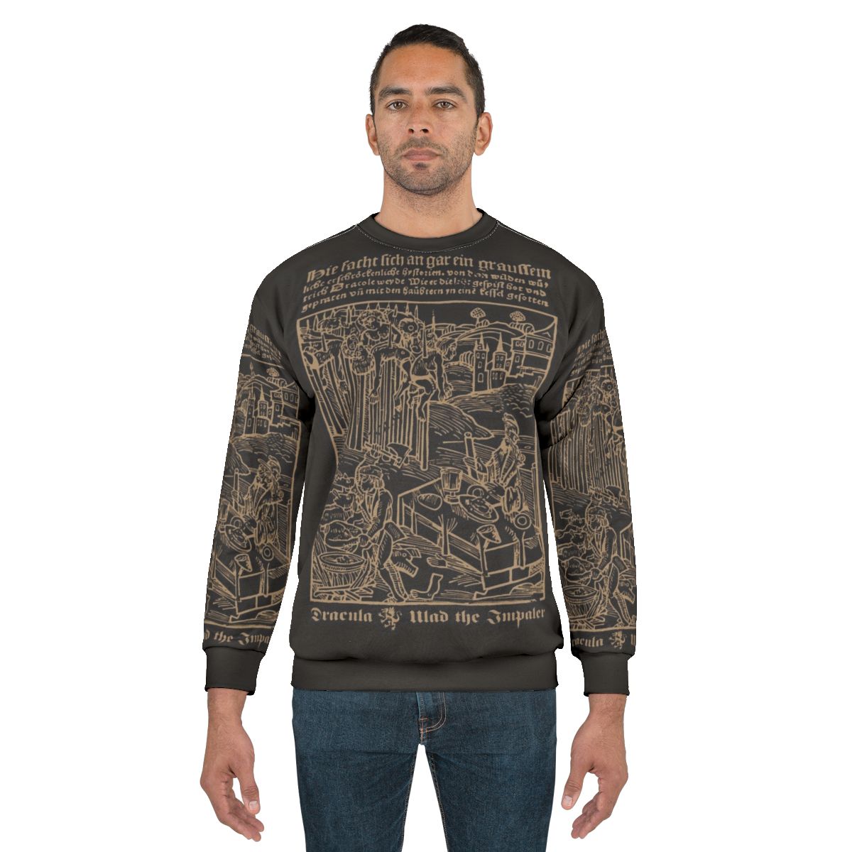 Dracula Sweatshirt with Gothic Medieval Transylvanian Vampire Design