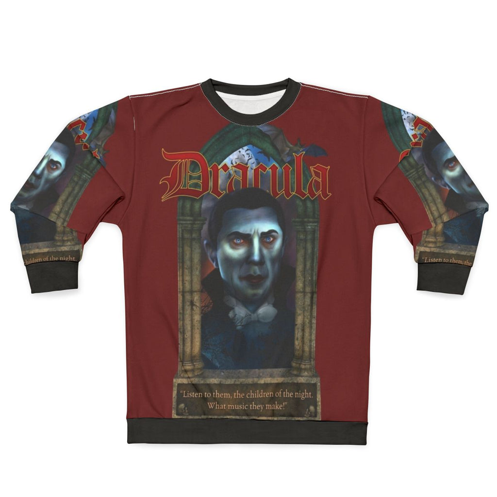 Vintage Dracula Sweatshirt featuring classic horror movie monsters