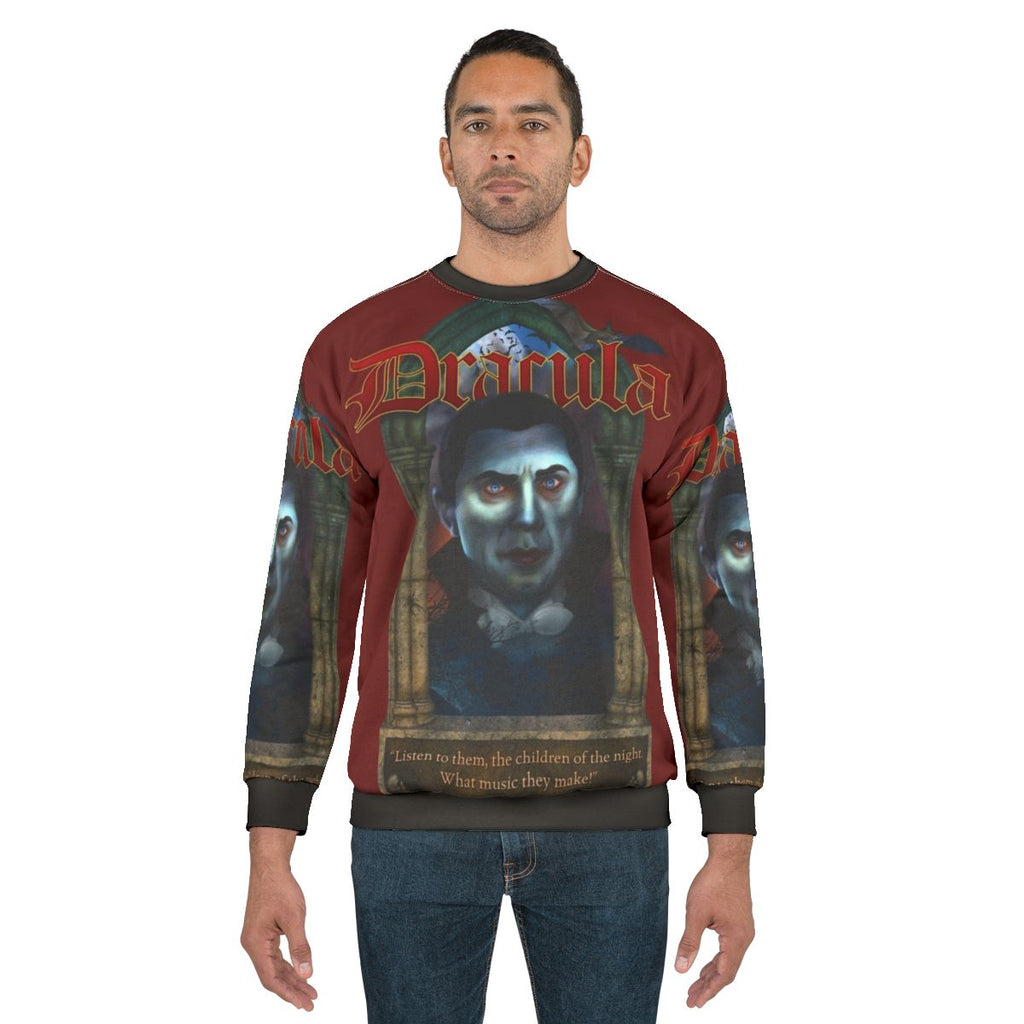 Vintage Dracula Sweatshirt featuring classic horror movie monsters