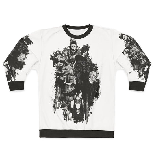 Dragon Age Origins Sweatshirt featuring characters from the RPG video game