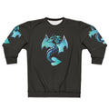Watercolor dragon artwork printed on a cozy sweatshirt