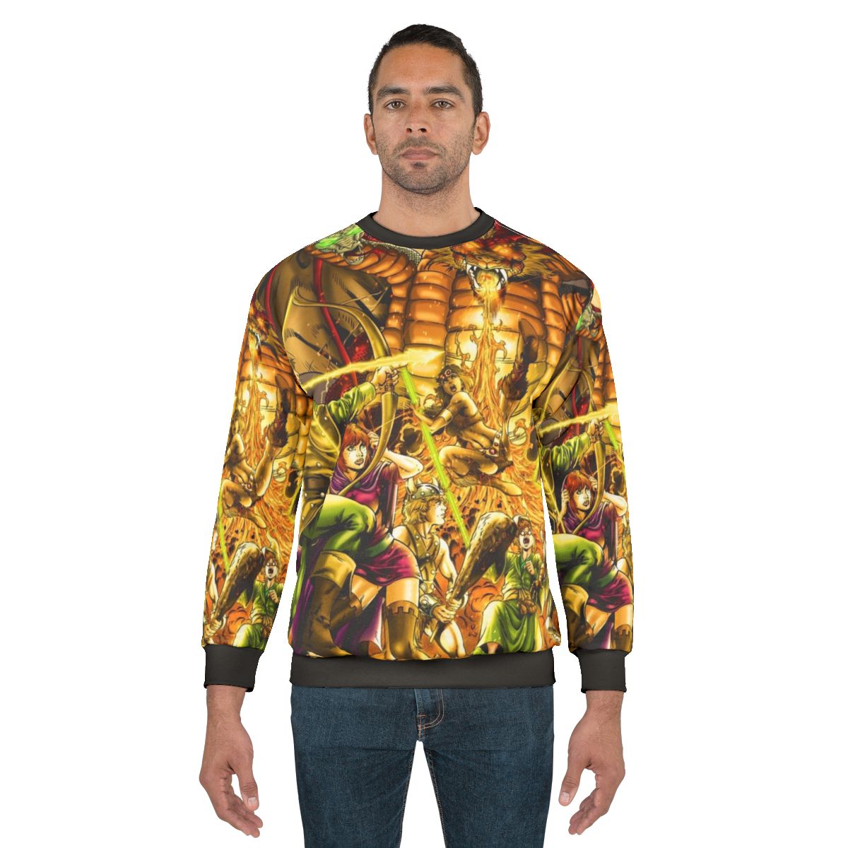 Dragon Attack Dungeons and Dragons Retro Gaming Sweatshirt