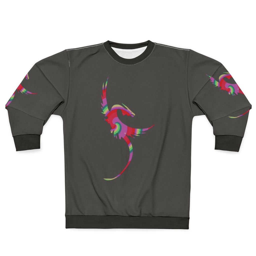 Colorful dragon and legendary animal design on a cozy sweatshirt
