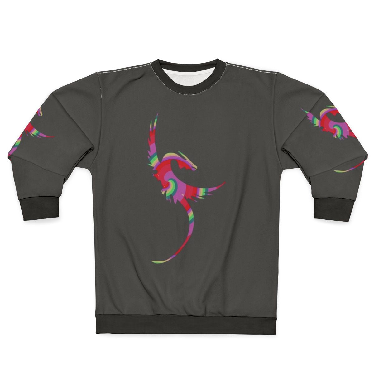 Colorful dragon and legendary animal design on a cozy sweatshirt