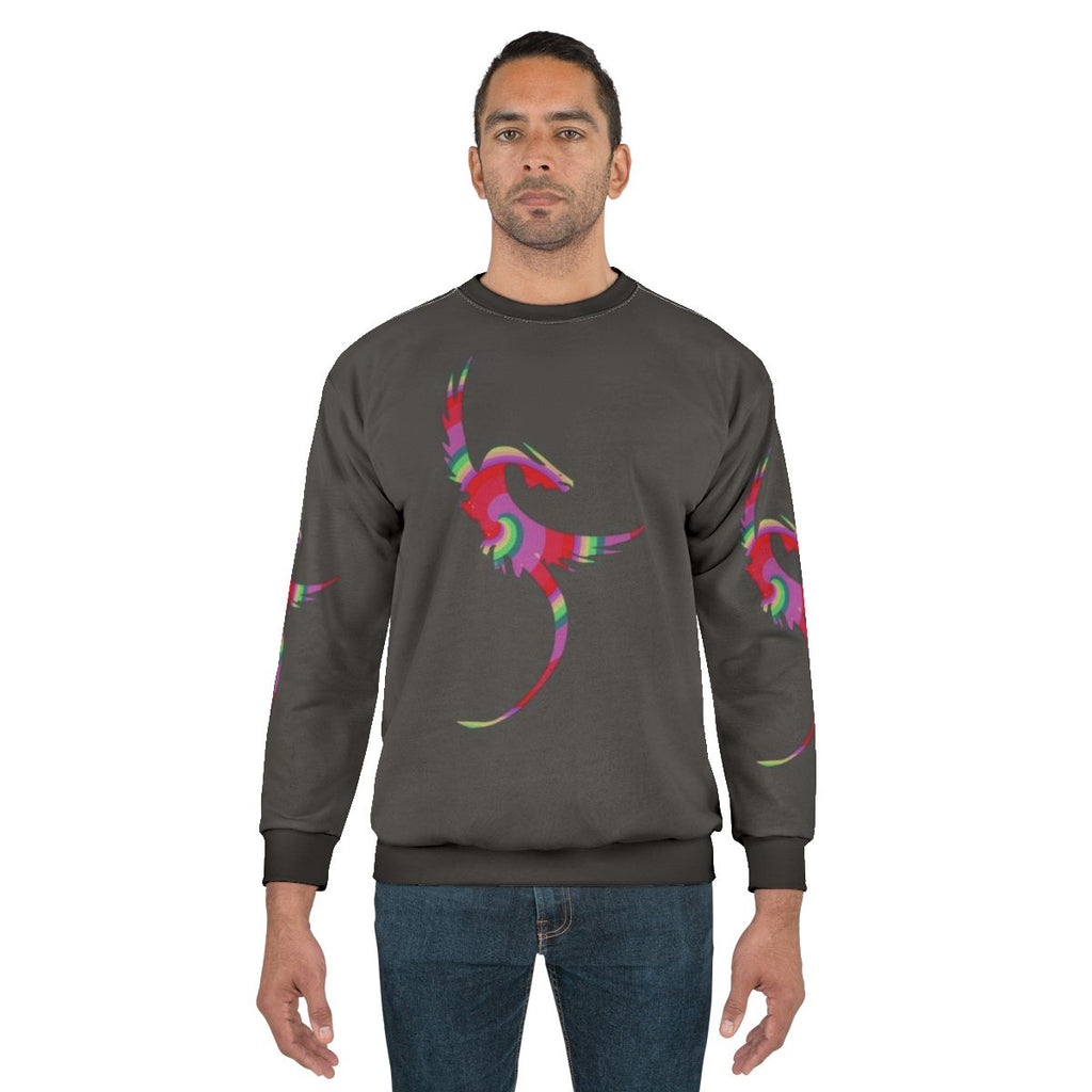 Colorful dragon and legendary animal design on a cozy sweatshirt